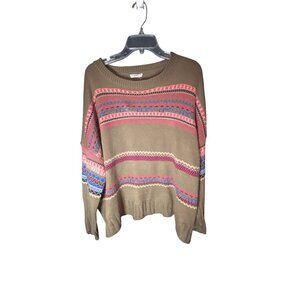 Casual Knitted Sweater Womens 1X By Easel  Multicolor
